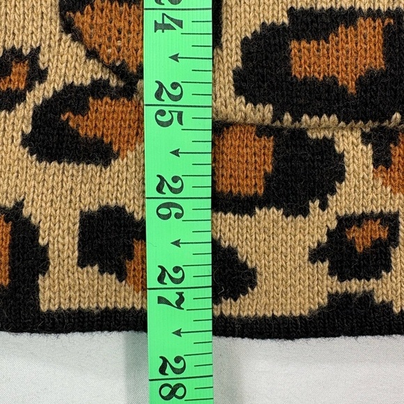 Talbots Wool Blend Leopard Print Open Front Sweater Blazer - Picture 9 of 14